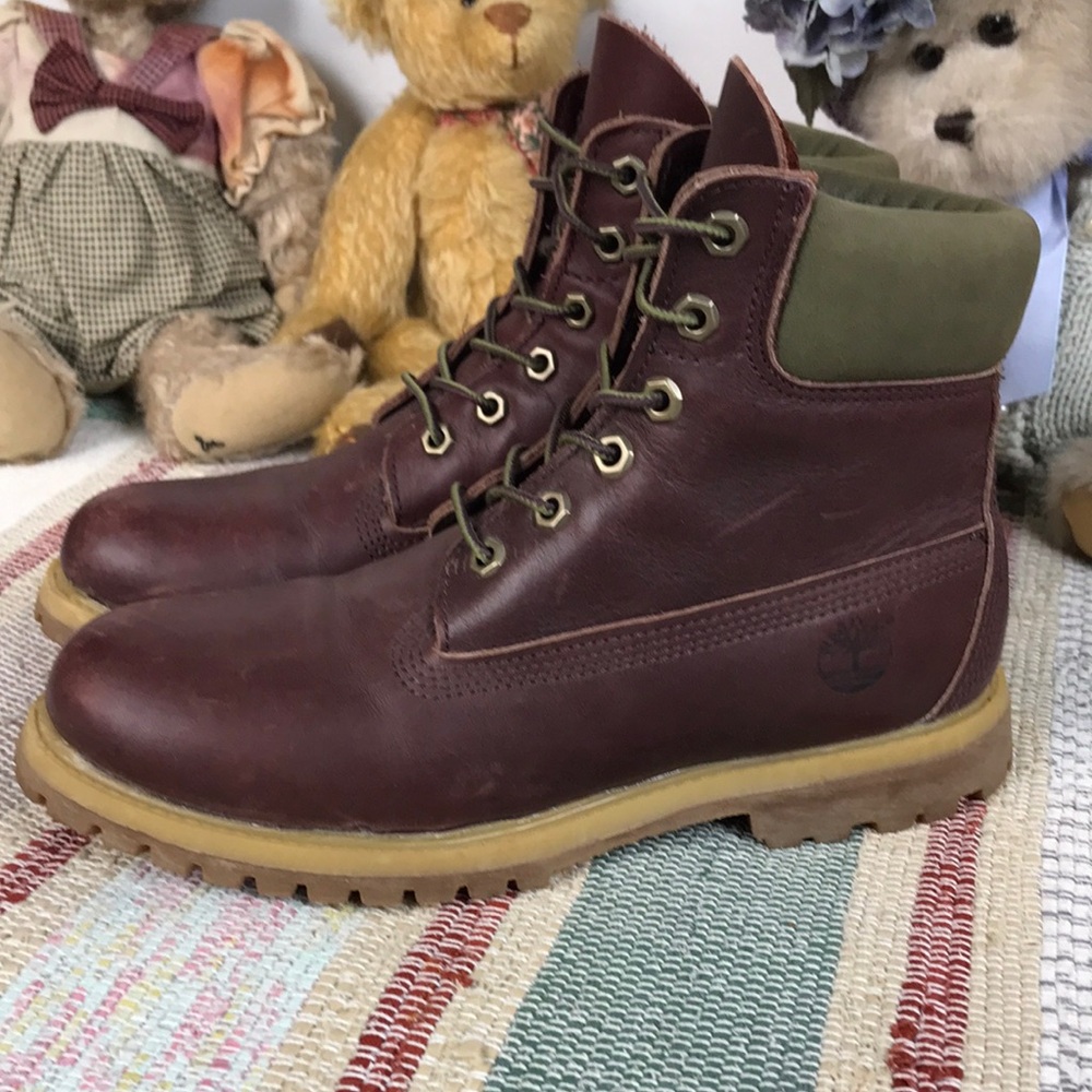Timberland Women’s Burgundy Leather Work Boots
